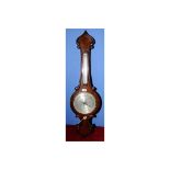 Rosewood cased onion top wall barometer