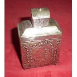 Dutch silver (unmarked) tea caddy of rec