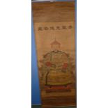 Pair of large Chinese wall hanging scrol