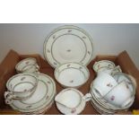 Foley China tea set with green swag and floral detail approx.