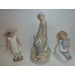 Three Lladro style figurines