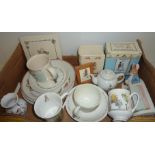 Box of assorted nursery ware including Royal Worcester 'The Days Of the Week' money box, Bunnikins,