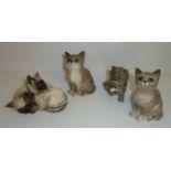 Two grey Beswick cats,