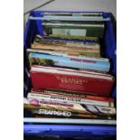 Box containing large selection of hard backed railway related books including 'The Last Years Of