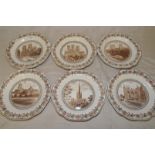 Set of six LNER Cathedral Series dessert plates as supplied to the Empress Catherine II of Russia