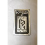 Plated Powered By Rolls Royce plaque