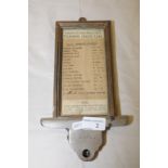 Framed London & North Eastern Railway Company telephone circuit card and LNER clip