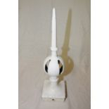 White painted cast metal signal post finial