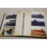 Album containing a large quantity of mostly coloured photographs of various tanks and locomotives