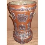 Stoneware water filter with applied ivy leaf and grape design 'Lipscombe Patented 233 Strand Temple
