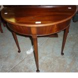 Mahogany D shaped side table