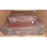 Leather suitcase and small suitcase