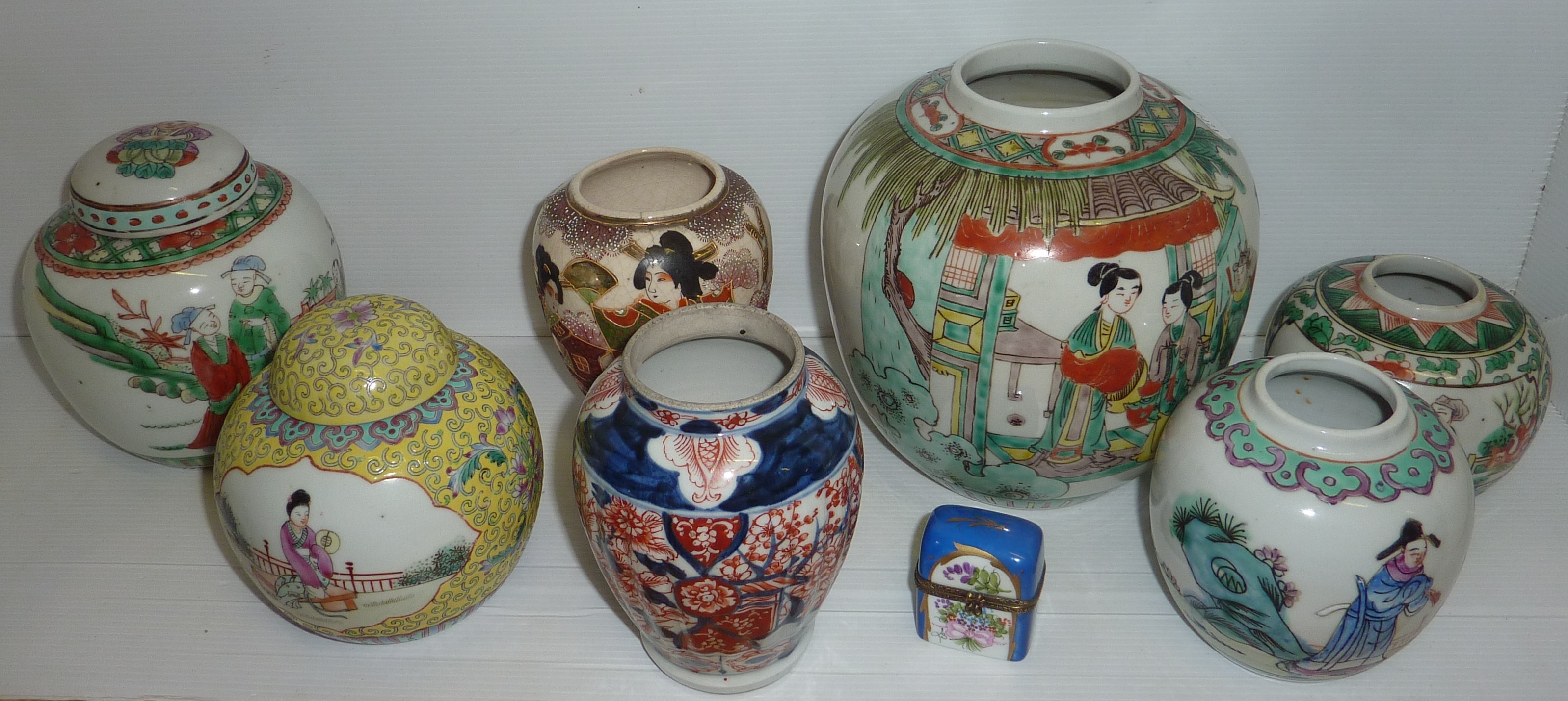 Selection of various oriental ceramics including various ginger jars