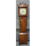 8 day longcase clock by William Tasker Bambury with painted dial and date dial in oak case the door