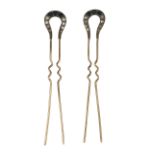 19th CENTURY PAIR OF HAIRPINS