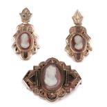 19th CENTURY SET OF PENDANT AND EARRINGS