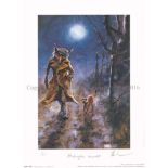 Mick Cawston Limited Edition Print, "Midnight Hunter", Number 2/500 10.5"x 7" Unframed,Signed