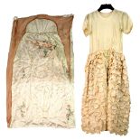 Property of a gentleman - an early C20th silk dress and matching train, reputedly worn by the