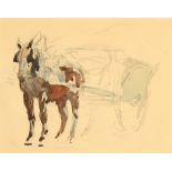 Property of a deceased estate - English school, late 19th / early 20th century - HORSE AND CART -