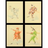 Property of a lady - 20th century - CHARACTERS FROM DANTE'S COMMEDIA DELL'ARTE - a set of four