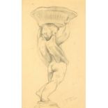 ARR - Property of a lady - Nina Hamnett (1890-1956) - THE STATUE - pencil, 12.8 by 7.7ins. (32.5