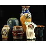 Property of a lady - a group of five Doulton stoneware items, late 19th / 20th century, the