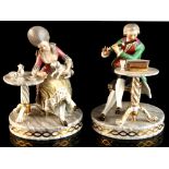 Property of a lady - a pair of late 19th / early 20th century Copenhagen porcelain figures, one