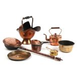 Property of a lady - seven assorted copper & brass items, mostly 19th century (7) (see