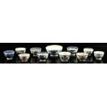 A private collection of mostly English blue & white ceramics - ten assorted blue & white bowls, 18th