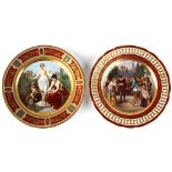 Property of a lady - two late 19th / early 20th century Vienna style porcelain cabinet plates, one