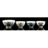 A private collection of mostly English blue & white ceramics - four 18th century Worcester blue &