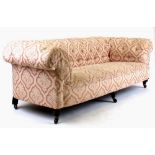 Property of a lady - a late Victorian ebonised & button upholstered chesterfield sofa, with three