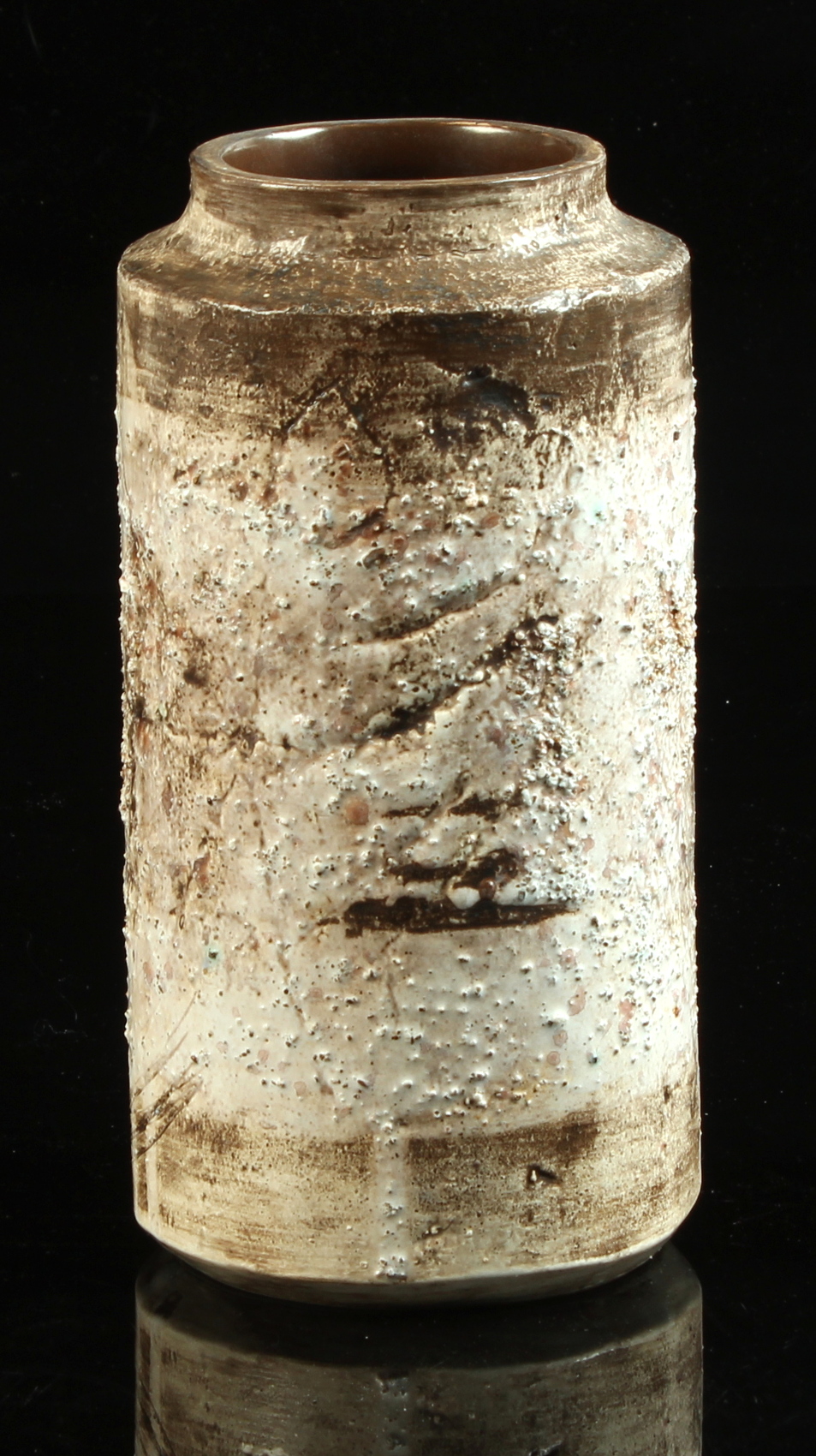 Property of a lady - a Troika cylindrical vase, raised mark 'TROiKA / ST. IVES', 7.85ins. (20cms.)