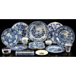 A private collection of mostly English blue & white ceramics - a quantity of 19th century blue &