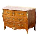 Property of a deceased estate - a mid 20th century French Louis XV style ormolu mounted kingwood &