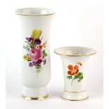 Property of a lady - a Meissen vase, early 20th century, painted with a floral bouquet & scattered