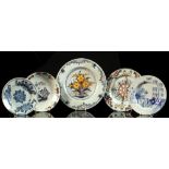 A private collection of mostly English blue & white ceramics - five 18th century Delft items