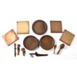 Property of a lady - a collection of treen, 18th / 19th century, including a set of four square