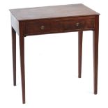 Property of a lady - an early 19th century George III mahogany side table, with frieze drawer &