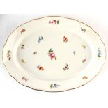 Property of a lady - a late 19th / early 20th century Meissen oval meat plate, painted with