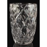 Property of a lady - Keith Murray for Brierley - a large cut glass vase, etched signature & mark