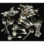 Property of a deceased estate - a quantity of silver flatware, mostly Georgian & Victorian, mostly