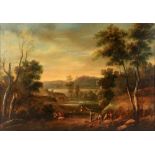 Property of a lady - Dutch school, probably 18th century - FIGURES IN EXTENSIVE LANDSCAPE - oil on