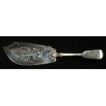 Property of a deceased estate - a William IV silver fiddle pattern fish slice, London 1832, 11.7ins.