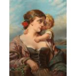 Property of a lady - late 19th / early 20th, possibly Scottish school - A MOTHER AND CHILD - pastel,