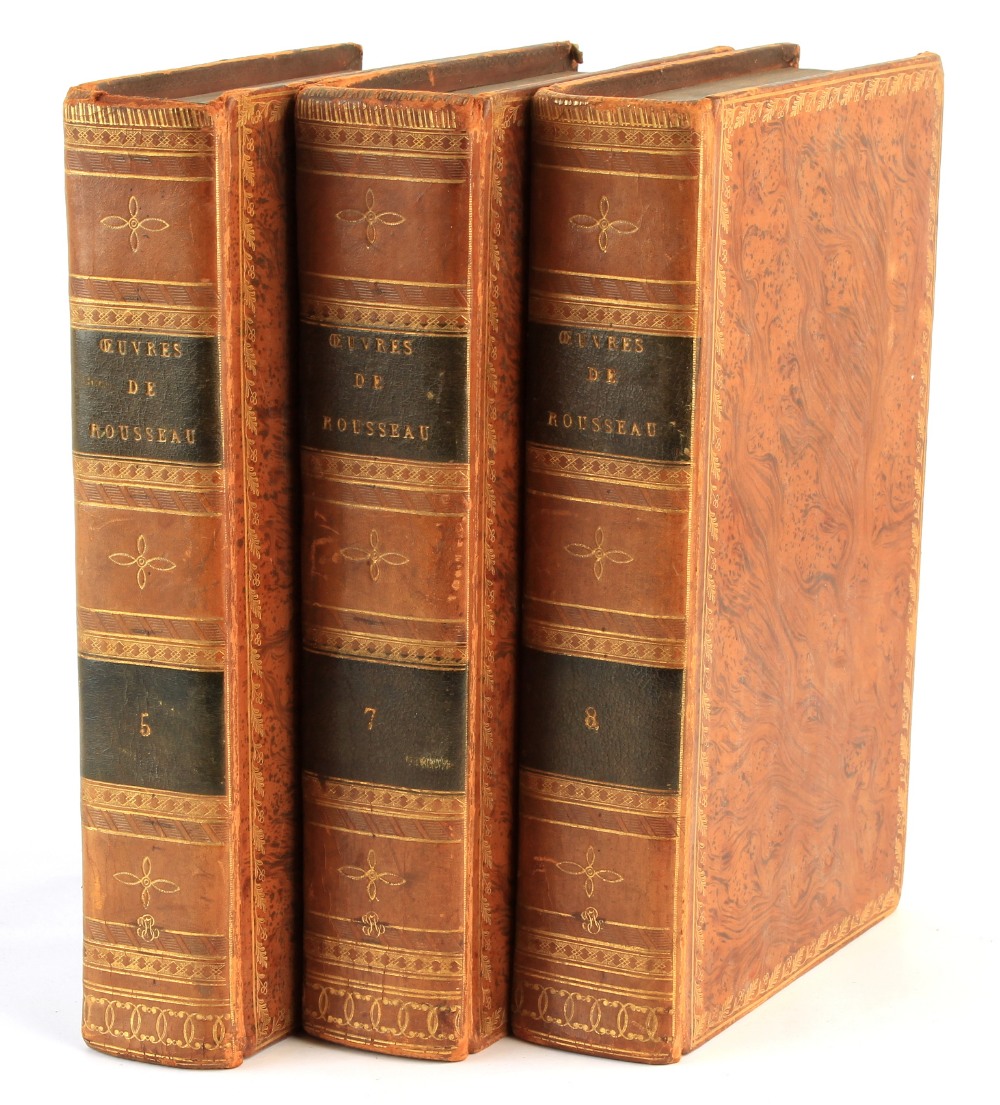 Property of a gentleman - ROUSSEAU, J.J. - 'Oeuvres de J.J. Rousseau' - volumes 5, 7 and 8 only,