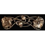 Property of a lady - a large late 19th / early 20th century American Art Nouveau silver brooch,