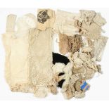 Property of a lady - a box containing assorted lace, etc., including two lace shawls and a lace