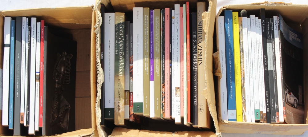 Three boxes containing Japanese & other antiques & art related books & catalogues (3) (see