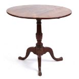 Property of a gentleman - an 18th century George III fruitwood circular tilt-top occasional table of